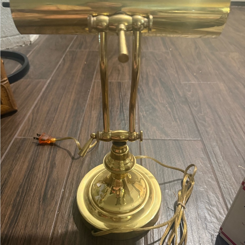 Vintage gold bankers lamp Elegant Gold Desk Lamp